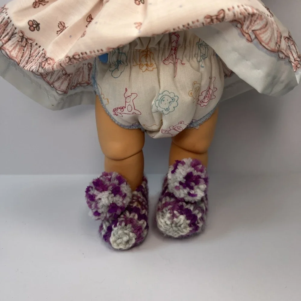 Vintage 1990 Galoob Baby Face So Shy Sherri #9 Green Eyes Bonnet Dress